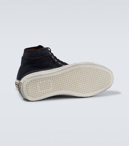 Dolce&Gabbana Denim leather-trimmed sneakers