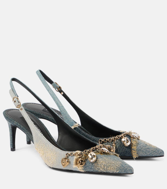 Dolce&Gabbana Denim slingback pumps