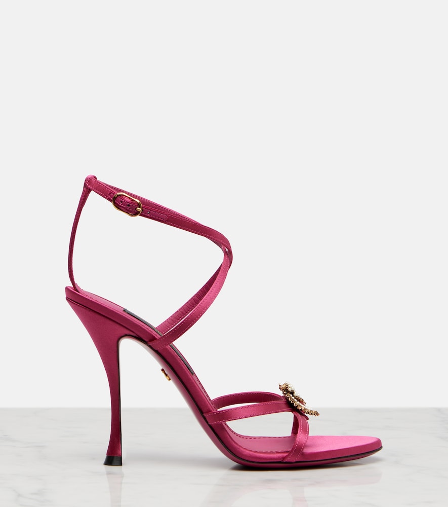 Dolce&Gabbana Devotion 105 embellished satin sandals