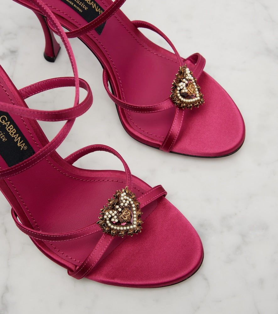 Dolce&Gabbana Devotion 105 embellished satin sandals