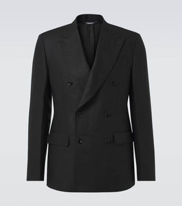 Dolce&Gabbana Double-breasted linen suit jacket