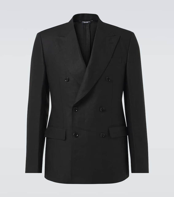 Dolce&Gabbana Double-breasted linen suit jacket