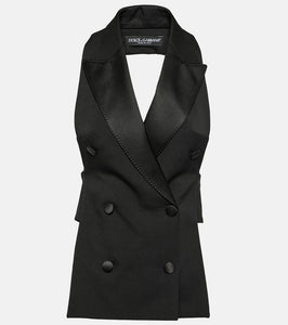 Dolce&Gabbana Double-breasted wool and silk-blend vest