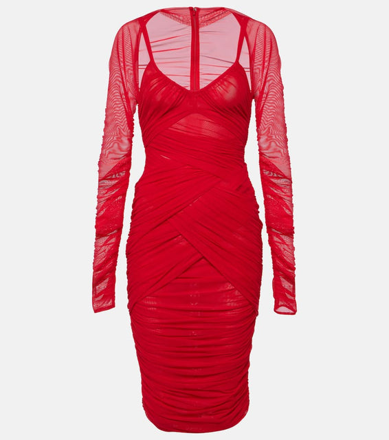 Dolce&Gabbana Draped tulle midi dress