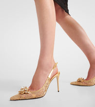 Dolce&Gabbana Embellished lace slingback pumps