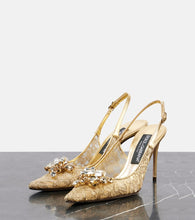 Dolce&Gabbana Embellished lace slingback pumps