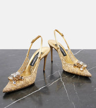 Dolce&Gabbana Embellished lace slingback pumps