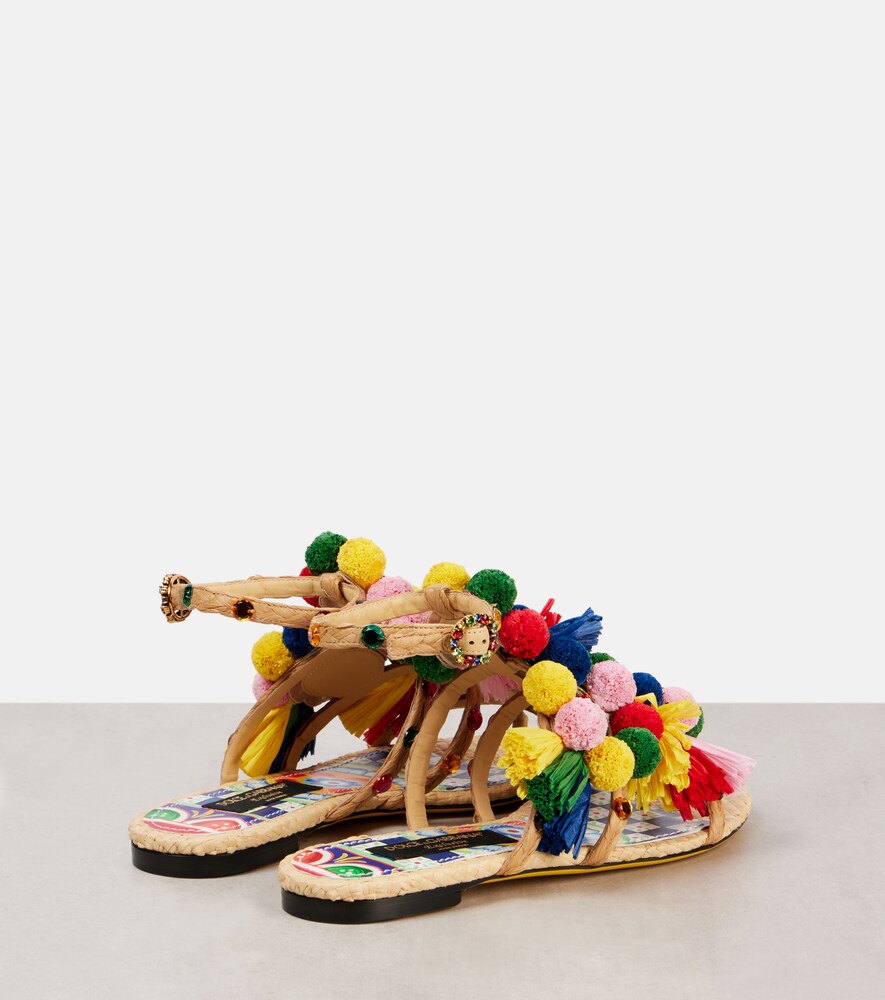 Dolce&Gabbana Embellished raffia sandals