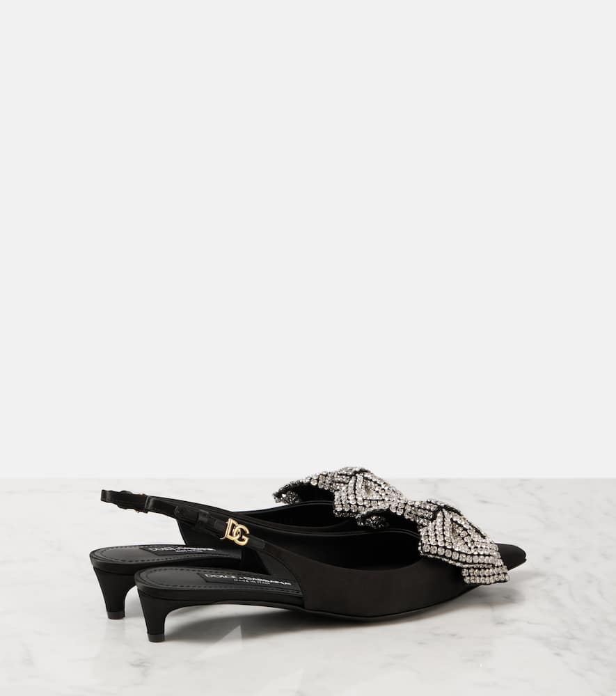 Dolce&Gabbana Embellished satin slingback pumps