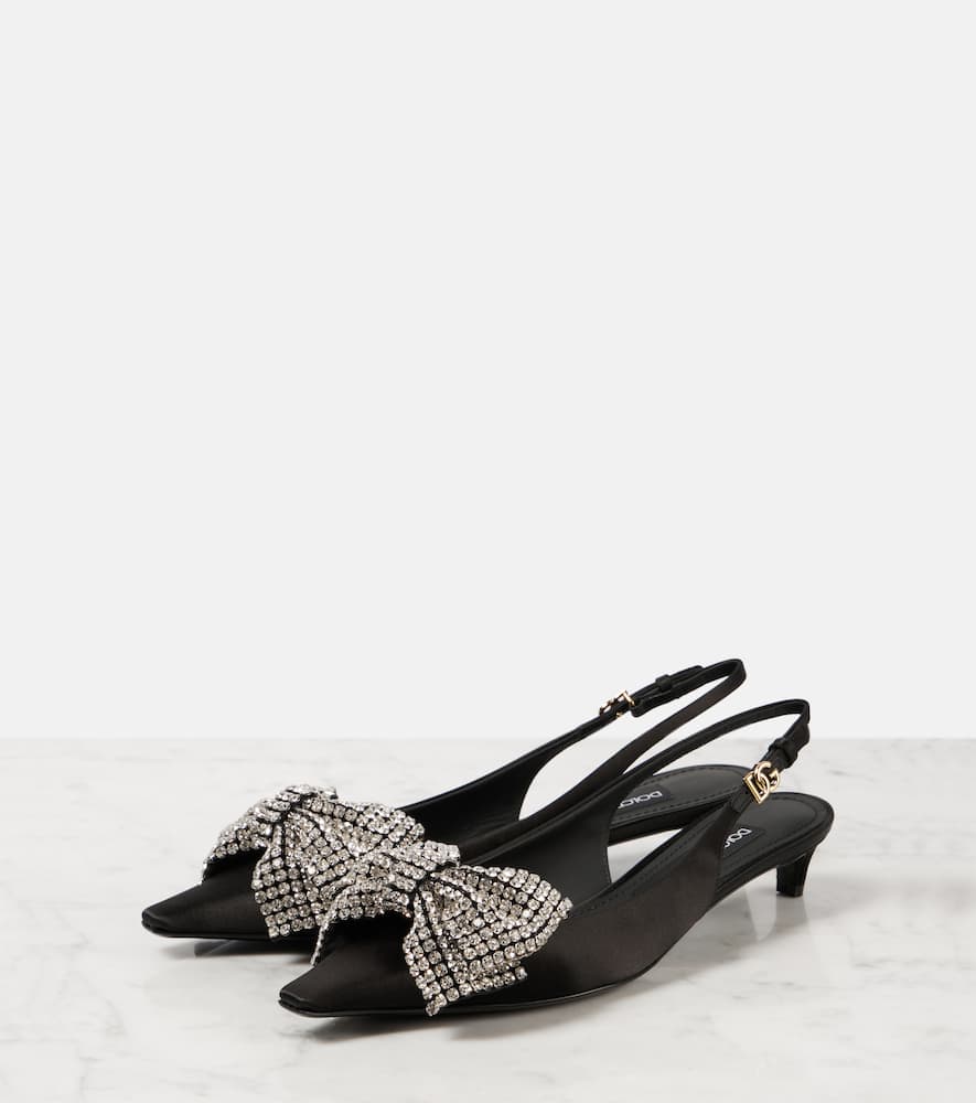 Dolce&Gabbana Embellished satin slingback pumps