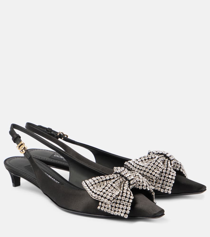 Dolce&Gabbana Embellished satin slingback pumps
