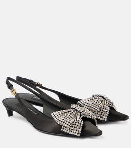Dolce&Gabbana Embellished satin slingback pumps