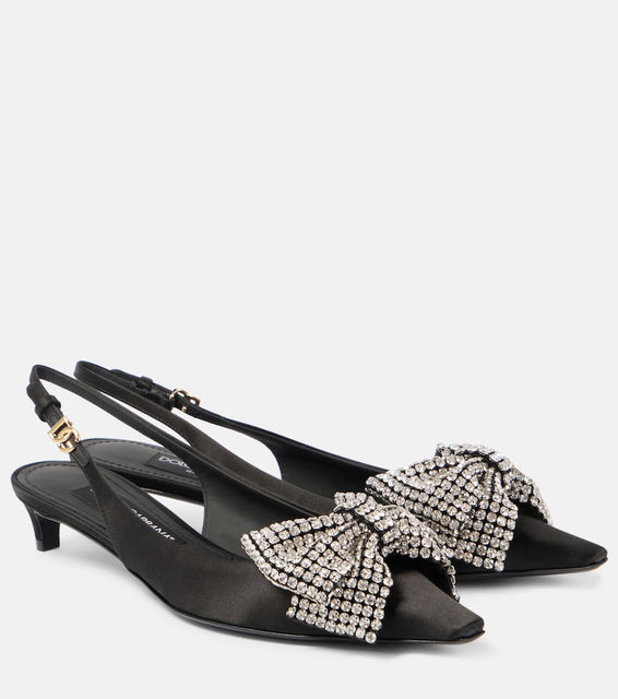 Dolce&Gabbana Embellished satin slingback pumps