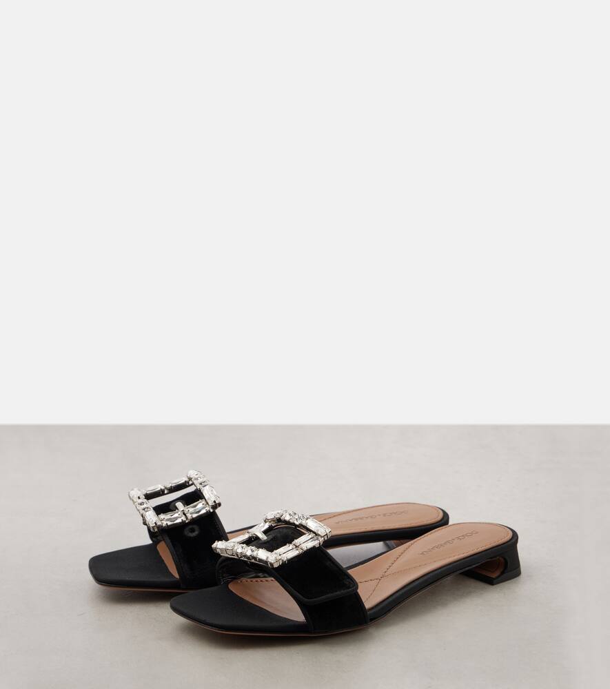 Dolce&Gabbana Embellished velvet slides