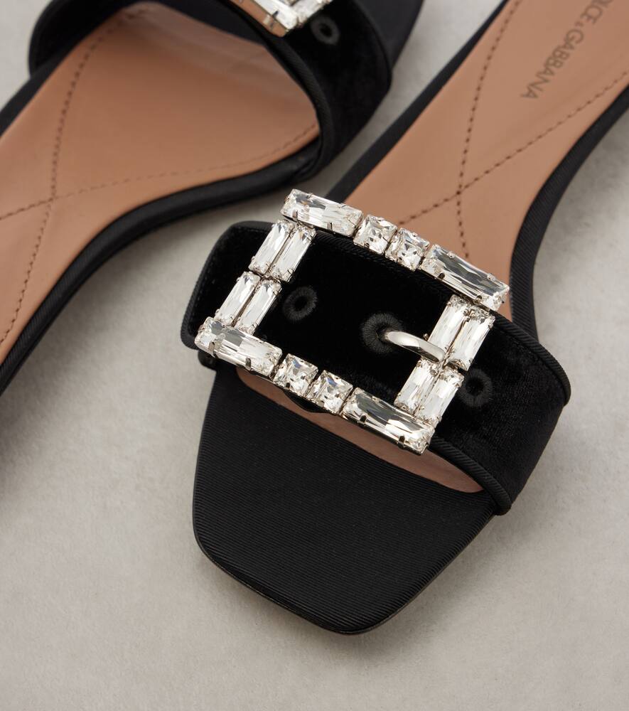 Dolce&Gabbana Embellished velvet slides