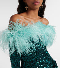 Dolce&Gabbana Feather-trimmed sequined midi dress