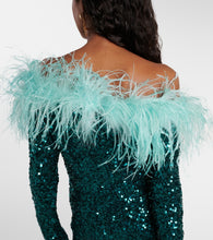 Dolce&Gabbana Feather-trimmed sequined midi dress
