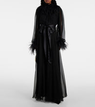 Dolce&Gabbana Feather-trimmed silk chiffon gown