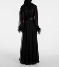 Dolce&Gabbana Feather-trimmed silk chiffon gown