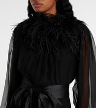 Dolce&Gabbana Feather-trimmed silk chiffon gown