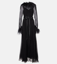 Dolce&Gabbana Feather-trimmed silk chiffon gown. Dolce&Gabbana 羽毛饰边真丝雪纺礼服
