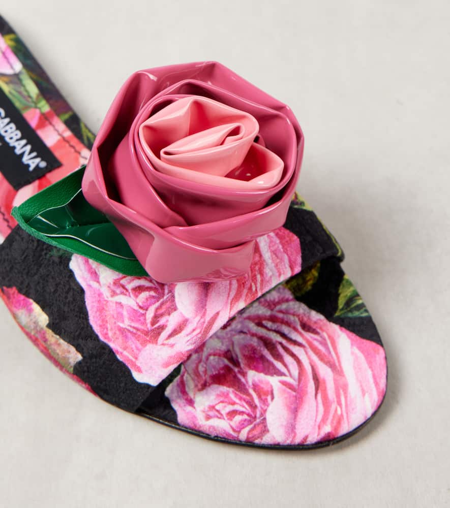 Dolce&Gabbana Floral-appliqu√É¬© brocade slides