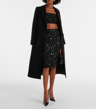Dolce&Gabbana Floral-appliqu√É¬© sequined pencil skirt