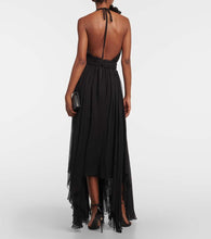 Dolce&Gabbana Floral-appliqué silk chiffon gown