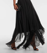 Dolce&Gabbana Floral-appliqué silk chiffon gown