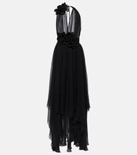Dolce&Gabbana Floral-appliqué silk chiffon gown