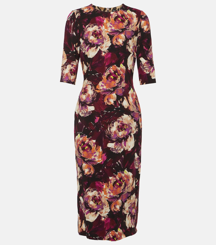 Dolce&Gabbana Floral cady midi dress. Dolce&Gabbana 花卉图案绉纱中长连衣裙