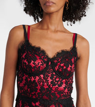 Dolce&Gabbana Floral cotton-blend lace slip dress