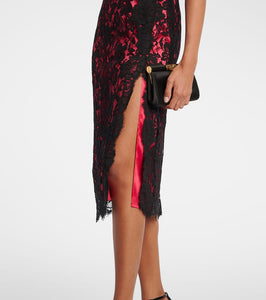 Dolce&Gabbana Floral cotton-blend lace slip dress
