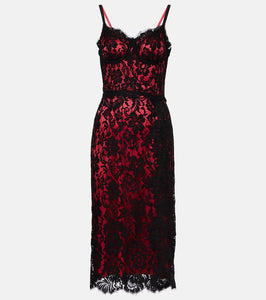Dolce&Gabbana Floral cotton-blend lace slip dress