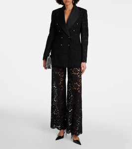 Dolce&Gabbana Floral double-breasted lace blazer