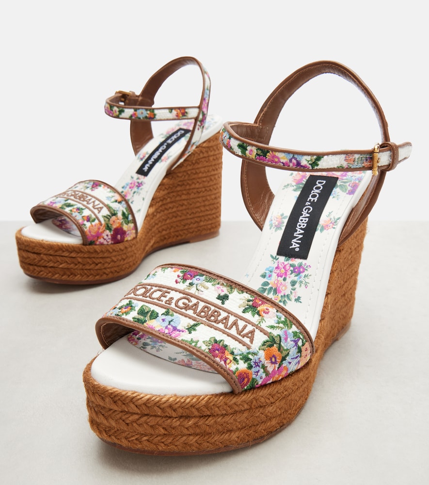 Dolce&Gabbana Floral embroidered espadrille wedges