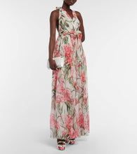 Dolce&Gabbana Floral halter-neck silk gown