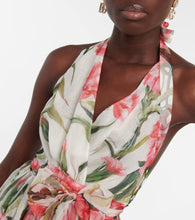 Dolce&Gabbana Floral halter-neck silk gown