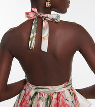 Dolce&Gabbana Floral halter-neck silk gown