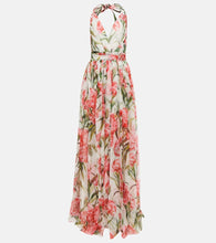 Dolce&Gabbana Floral halter-neck silk gown