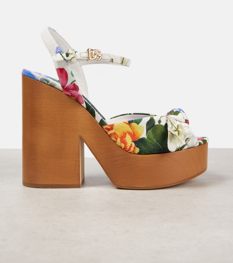 Dolce&Gabbana Floral jacquard platform sandals