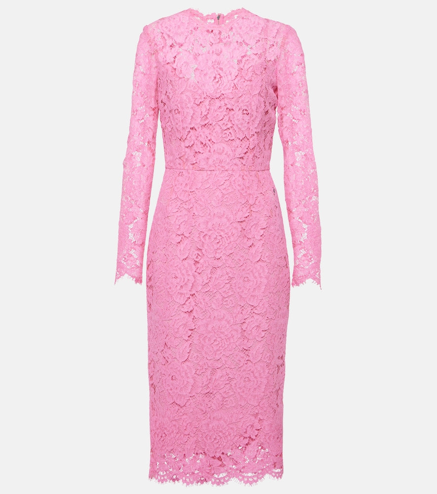 Dolce&Gabbana Floral lace midi dress. Dolce&Gabbana 花卉蕾丝中长连衣裙