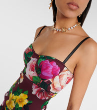 Dolce&Gabbana Floral silk-blend bustier midi dress