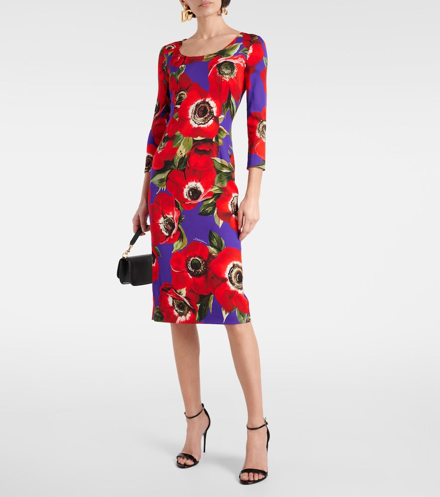 Dolce&Gabbana Floral silk-blend midi dress