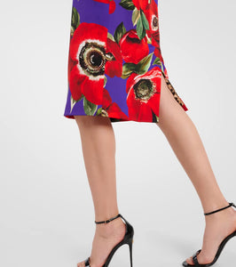 Dolce&Gabbana Floral silk-blend midi dress
