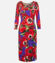 Dolce&Gabbana Floral silk-blend midi dress. Dolce&Gabbana 花卉图案真丝混纺中长连衣裙
