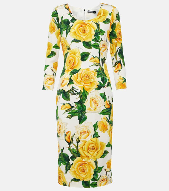 Dolce&Gabbana Floral silk-blend midi dress