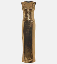 Dolce&Gabbana Foiled satin maxi dress