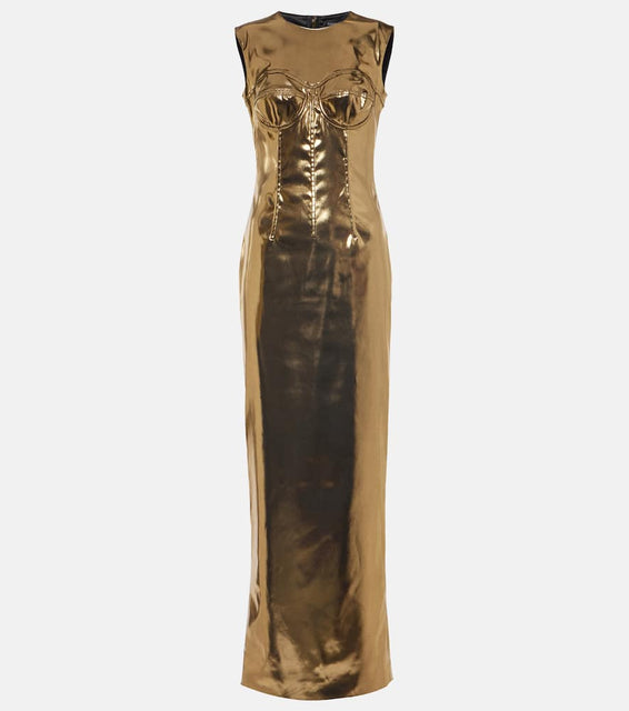 Dolce&Gabbana Foiled satin maxi dress