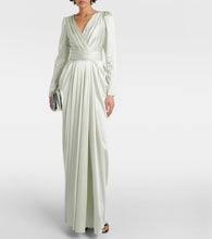 Dolce&Gabbana Gathered front-slit silk-blend gown